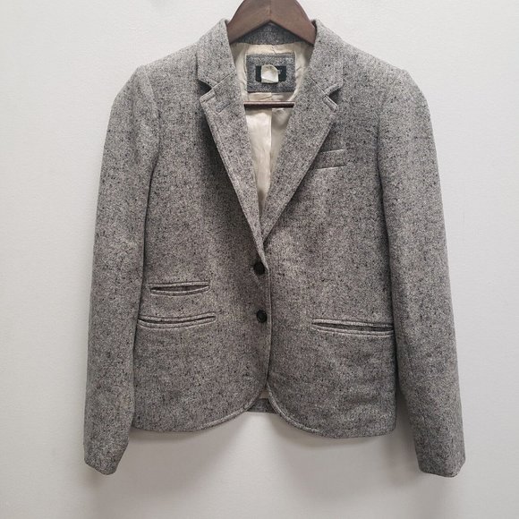 J. Crew Jackets & Blazers - J Crew Womens Schoolboy Blazer Size 2 Gray Speckled Single Breasted Notch Lapel